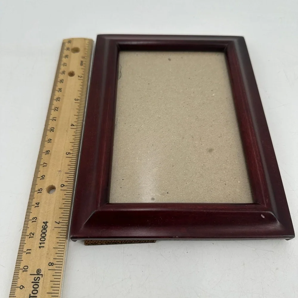 Mahogany Wood Picture Frame 4x6 Traditional Beveled Tabletop Wall Mount Brown